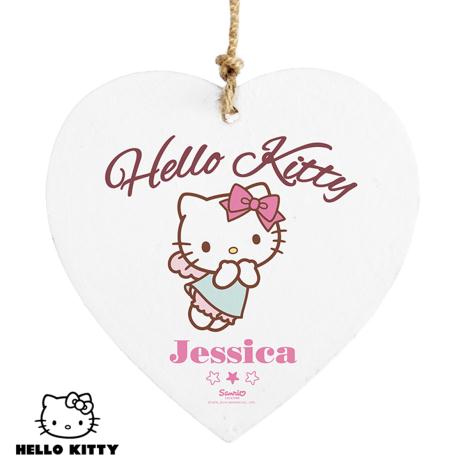 Personalised Hello Kitty Fairy Wooden Heart Decoration £9.99